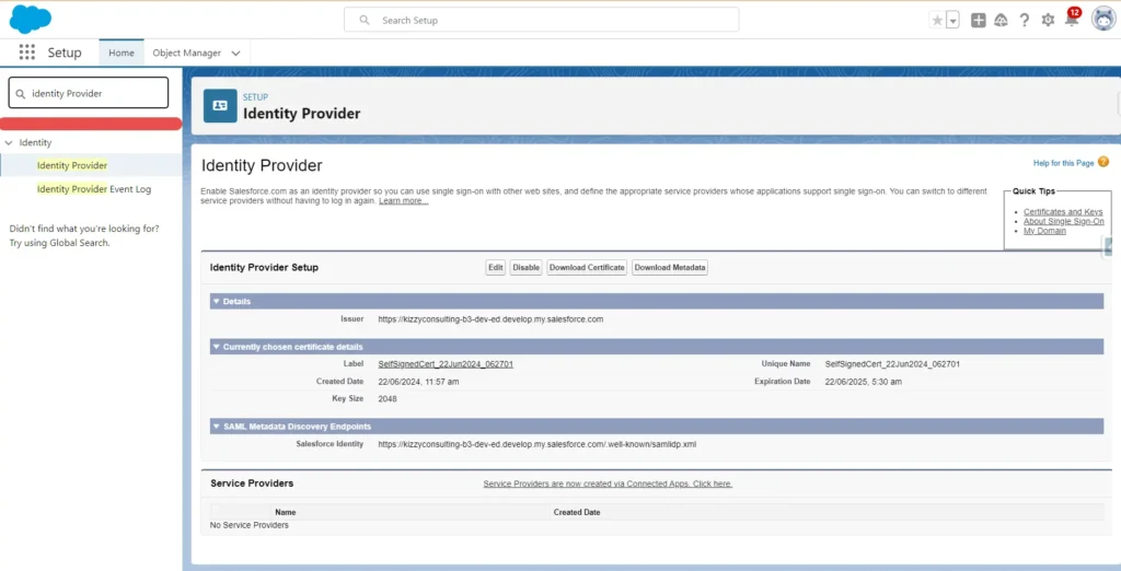 Configure Salesforce SAML Single Sign-On (Kizzy Consulting)