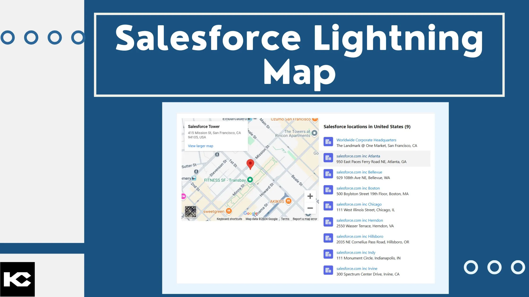 Salesforce Lightning Map Component (Kizzy Consulting)